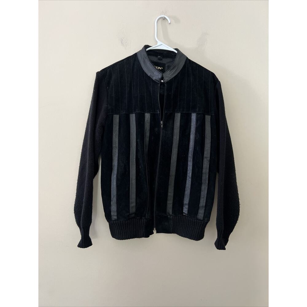 Deerskin Trading Post Hippie Panel Jacket Womens Black Medium Vintage 70s Retro